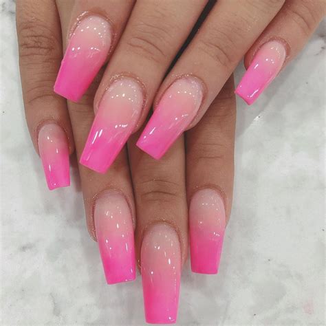 58 Awesome Pink Ombre Coffin Nails Designs On Instagram Coffin Nails
