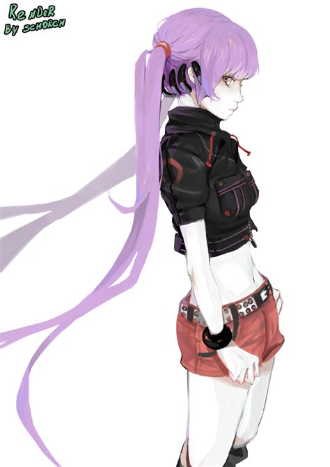 Image Anime Girl Purple Hair Render By Schorch2812