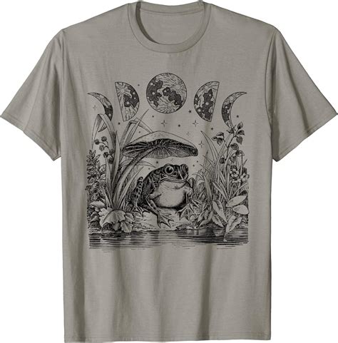 Buy Cute Cottagecore Aesthetic Frog Mushroom Moon Witchy Vintage T Shirt Online At Lowest Price