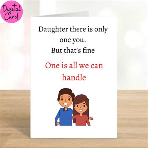 Funny Daughter Birthday Card Greeting Card Humor Card Etsy