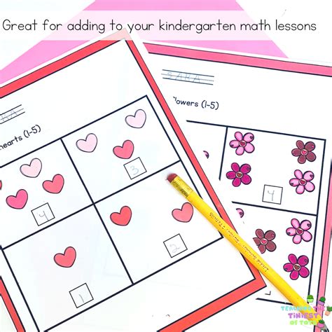 Valentines Day Kindergarten Math Worksheets For Kids How Many