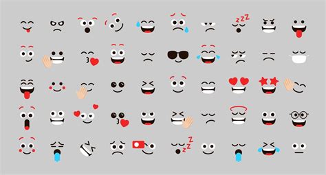 Cute Faces Feeling Vector Set For Social Media Post And Reaction Funny