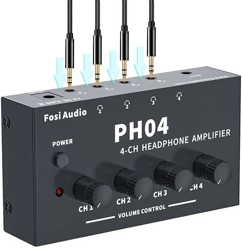 Fosi ses PH kanal kulaklık amplifikatörü Stereo ses güç adaptörü ile Ultra kompakt