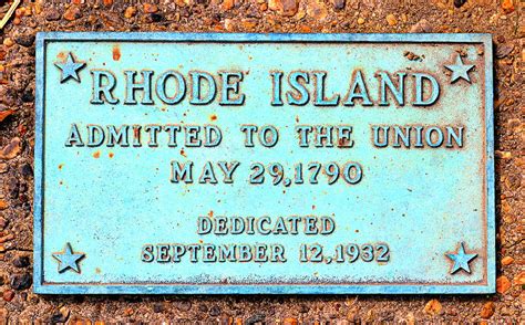 Rhode Island Admitted To The Union Plaque Photograph By Arthur