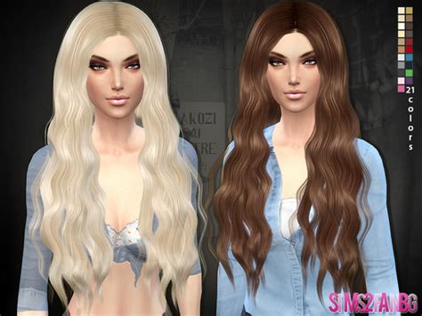Long Curly Hair 02 By Sims2fanbg At Tsr Sims 4 Updates