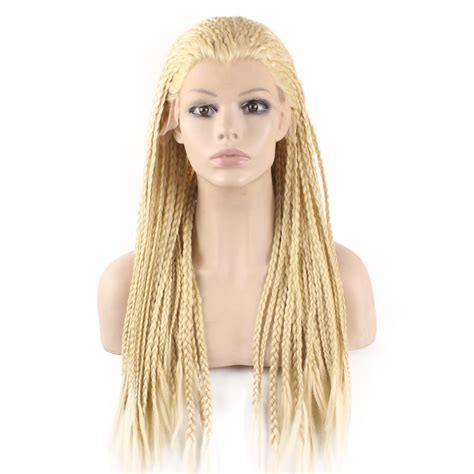 Buy Mxangel Heat Resistant Blond Micro Braided Hair Wig Half Hand