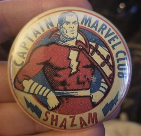 Captain Marvel Club Button 1940s Rshazam
