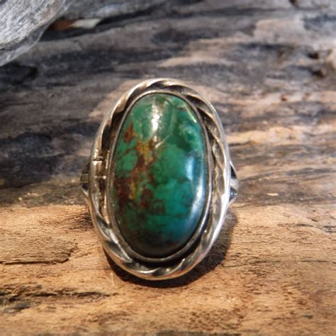 Vintage Large Royston Turquoise Ring Sterling Navajo Native American
