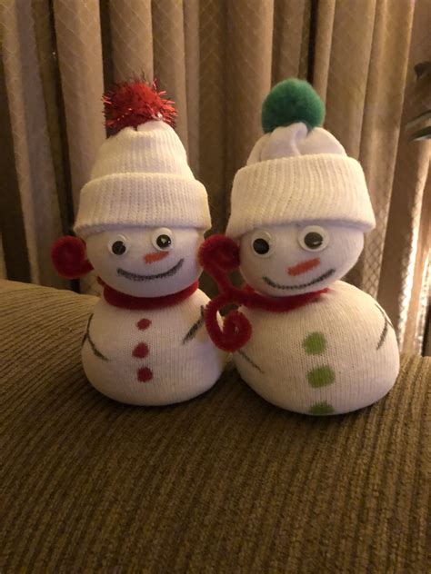 Sock Snowman Sock Snowman Snowman Crafts Snowmen Christmas Crafts Christmas Ornaments