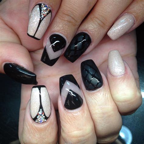 29 Black Acrylic Nail Art Designs Ideas Design Trends Premium