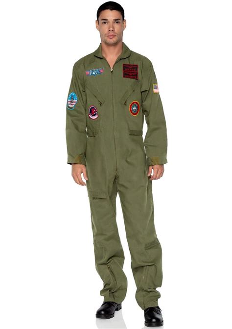 Mens Top Gun Costume Flight Suit Mens Costumes Leg Avenue