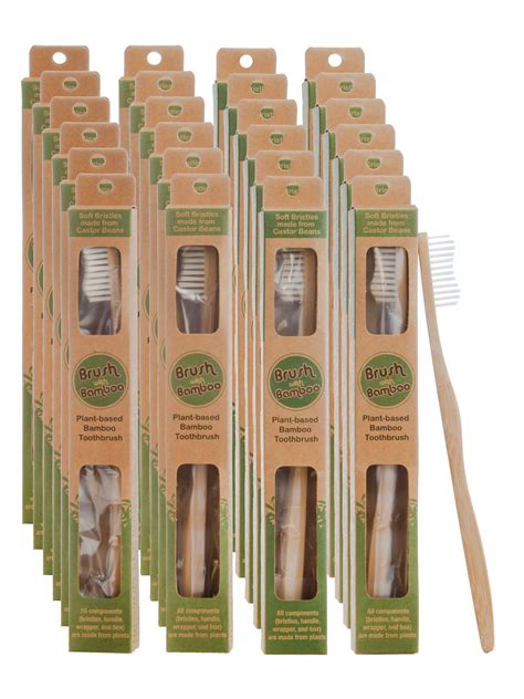 Bamboo Toothbrush 12 Pack Compostable Brush With Bamboo