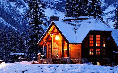 Winter House Nature Snow Lodge Wallpaper 80453 1680x1050px On