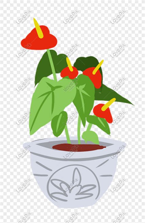 Gambar Kartun Bunga Dalam Pot