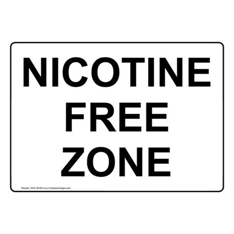No Smoking Tobacco Free Campus Sign Nicotine Free Zone