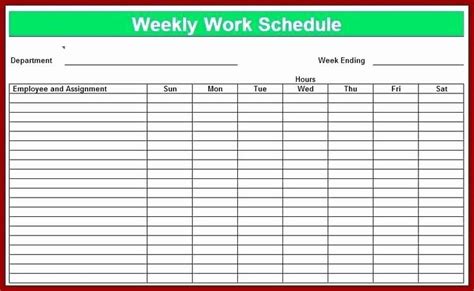 Weekly Employee Schedule Template Excel Inspirational Weekly Work