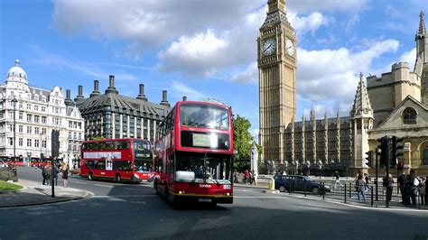 Red Double Decker Bus Near Big Ben Under Cloudy Sky During Daytime Hd