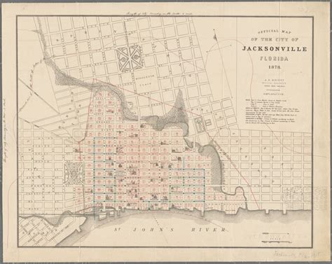 Official Map Of The City Of Jacksonville Florida 1878