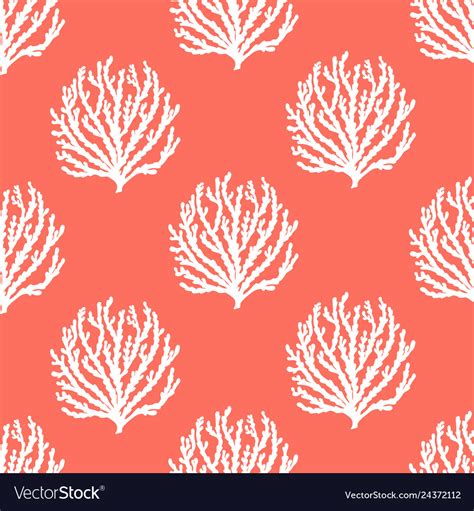 Sea Reef Corals Seamless Pattern Marine Abstract Vector Image