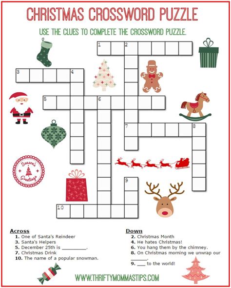 Printable Christmas Crossword Puzzles With Answers Printable
