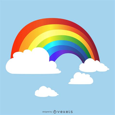 Gradiente de arco iris en el cielo dibujo - Descargar vector