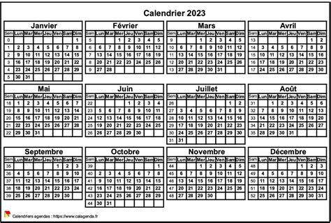Calendrier 2023 Format Paysage Avec Jours Fériés Numéros De Semaines Et Dates Utiles Vrogue