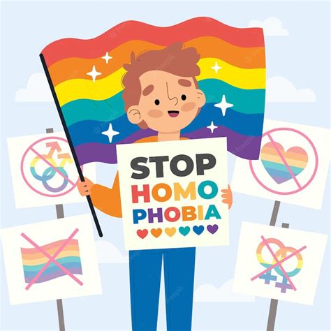 free vector hand drawn stop homophobia concept illustration