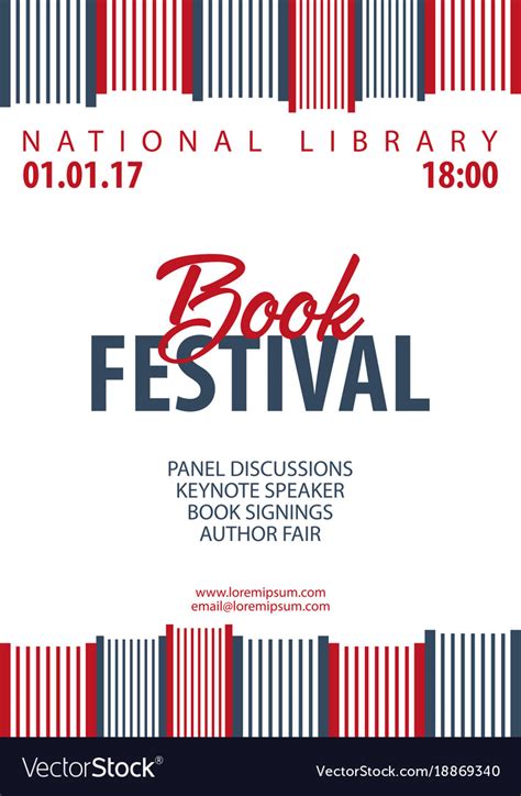 Poster Book Festival Stack Of Books Royalty Free Vector