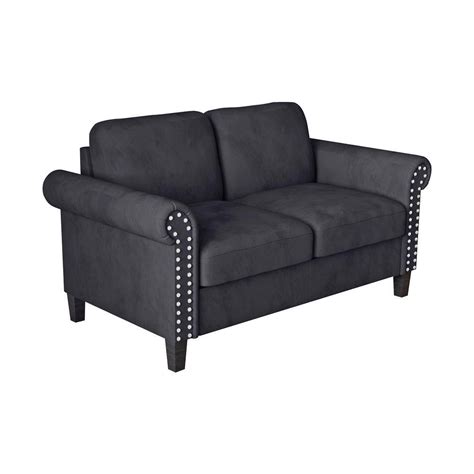 New Classic Home Furnishings Alani 58 In Black Polyester 2 Seater