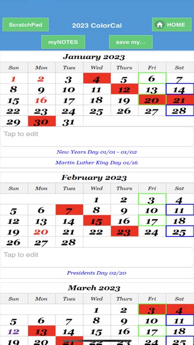 2023 Colorcal Usps Calendar For Pc Free Download Windows 71011 Edition