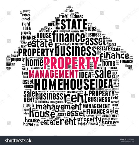 Property Management Word Collage Composed House Stock Illustration