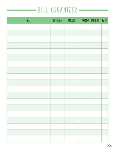 The Bill Organizer Is An Important Tool To Help You Organize Your Bills And Keep Them Organized