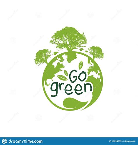 Go Green Save Our Planet Vector Illustration Stock Vector