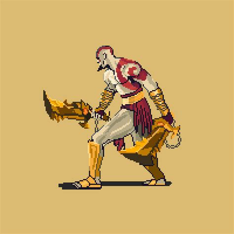 Artstation God Of War 2 Kratos Pixel Art