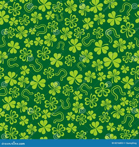 Green Background With Shamrock Stock Vector Illustration Of