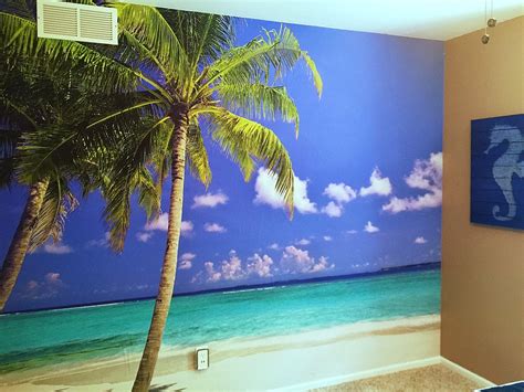 Tropical Ocean Peel And Stick Canvas Wall Mural Full Size Large Wall