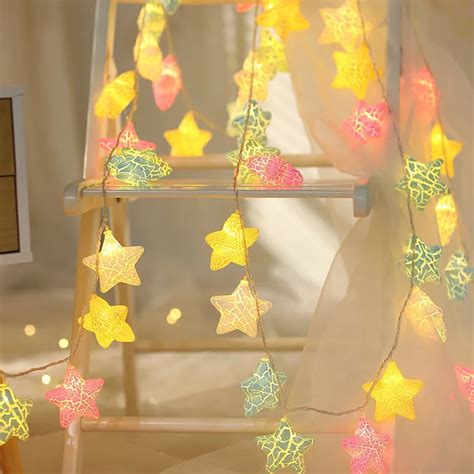 Hiliwon Led Stars Lights String Fairy Lamp Outdoor Decorated Curtain