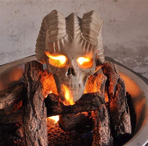 Can you envision human skull fire logs that appear to be actual human skulls amid flames in your fire pit or fireplace? Demon Fire Pit Skull - 7 Gadgets | Fire pit, Skull fire, Skull