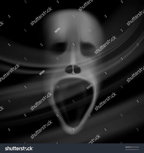 Ghost Face Blurred Skull Horror Background Stock Vector 96993053