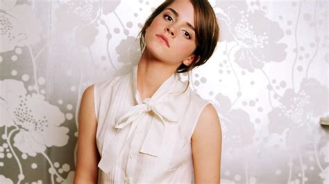 Emma Watson In A White Shirt Hd Desktop Wallpaper Widescreen High