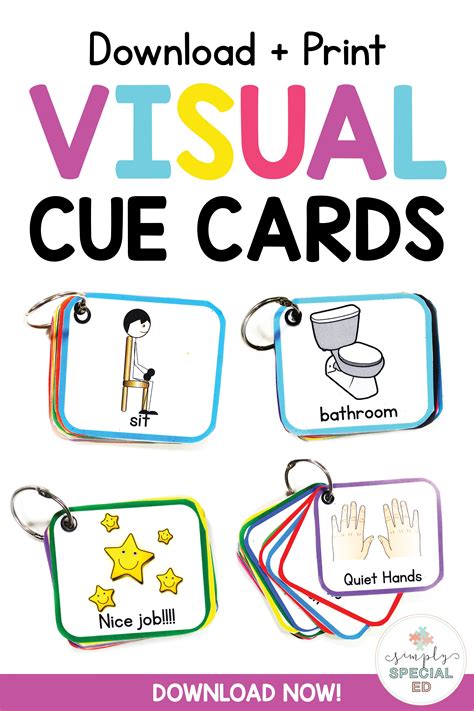 Visual Keychain Cue Cards Special Education Special Education