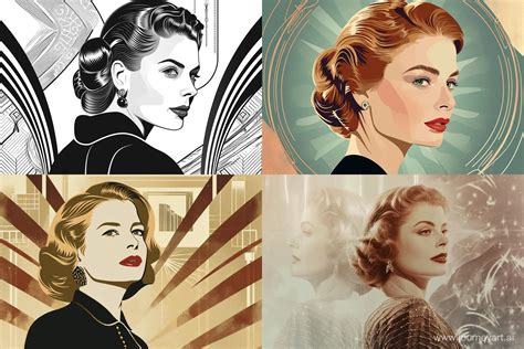 Art Deco Fashion Portrait Elegant Ingrid Bergman Inspired Glamour