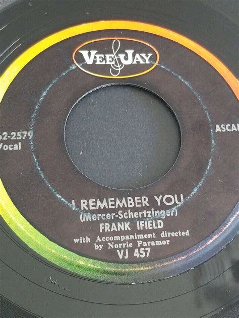 Frank Ifield I Remember You I Listen To My Heart Vj 457 45 Original V
