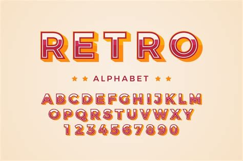 Premium Vector 3d Retro Alphabet