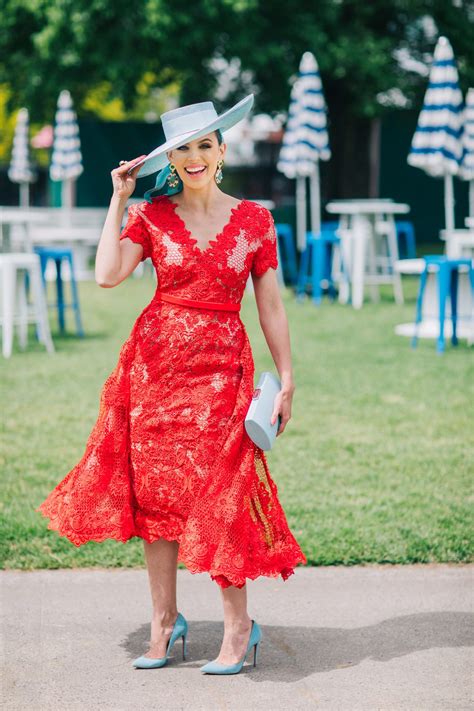 Red Lace Dress Fashions On The Field Winner 2017 Derby Outfits