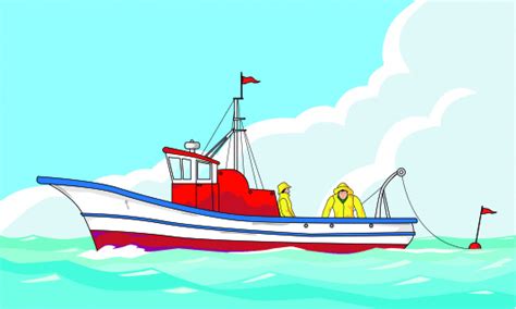 Download Fishing Boat Sailor Stock Vector Art & More Images of ...