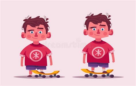 Cute Boy Character Cartoon Vector Illustration Stock Vector