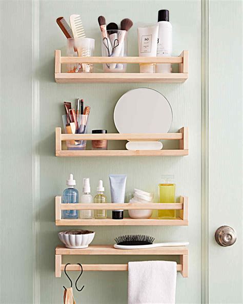 Ikea ladder shelves add some stylish space saving storage. Smart Space-Saving Bathroom Storage Ideas | Martha Stewart