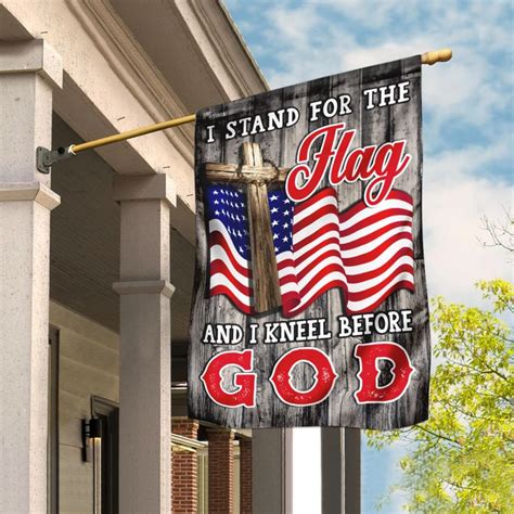 Stand For The Flag Kneel Before God Christian American Flag Garden
