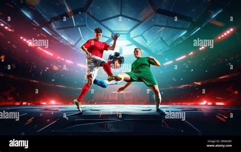 Two competitive sportsmen, professional american football players in